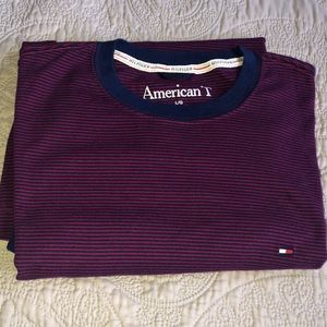 Plum and Navy Striped Tommy Hilfigure T Shirt